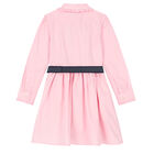 Girls Pink Logo Shirt Dress, 1, hi-res