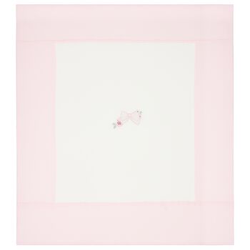 Baby Girls White & Pink Swaddle Blanket