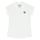 Younger Girls White Tiger Polo Dress, 1, hi-res