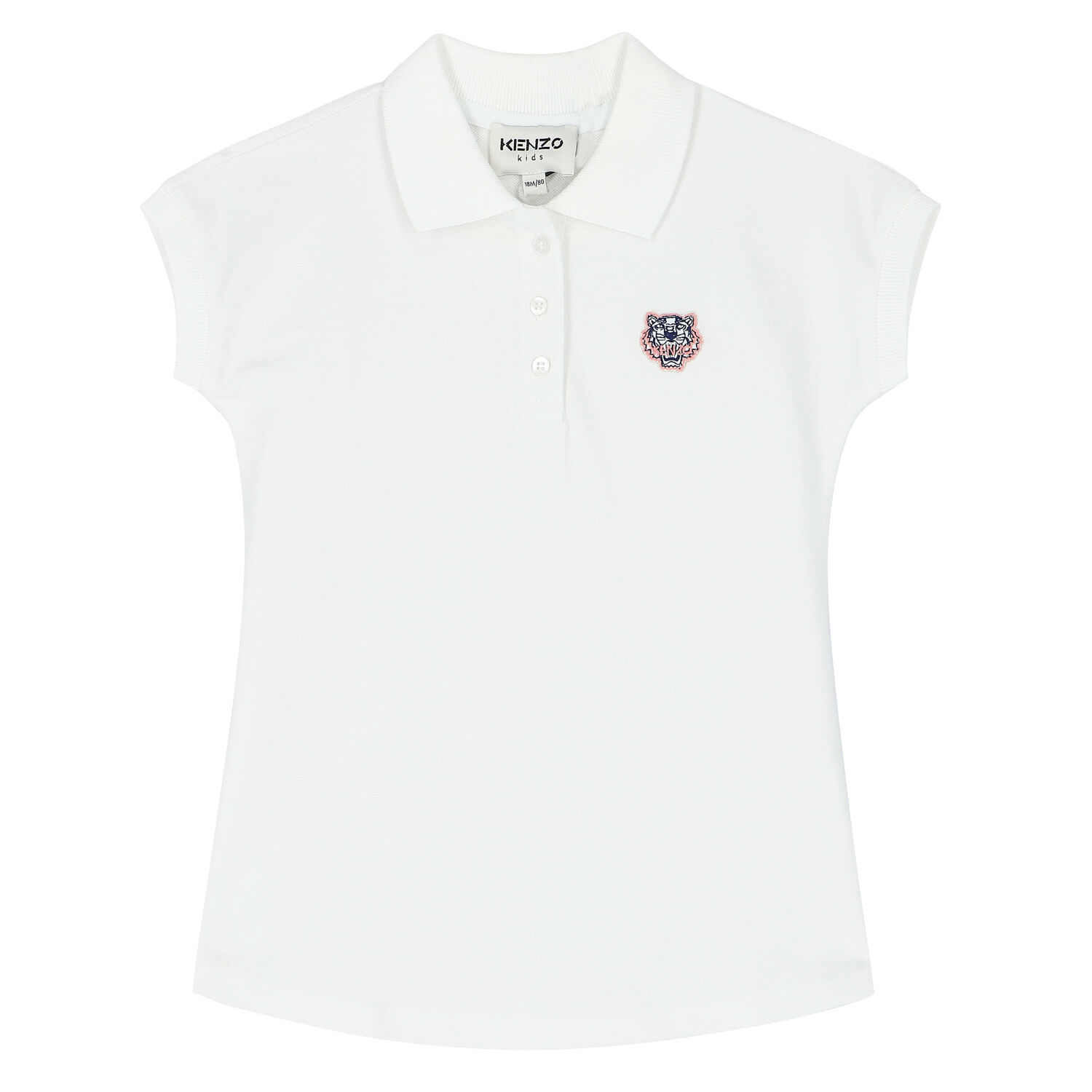 Younger Girls White Tiger Polo Dress, 1, hi-res image number null