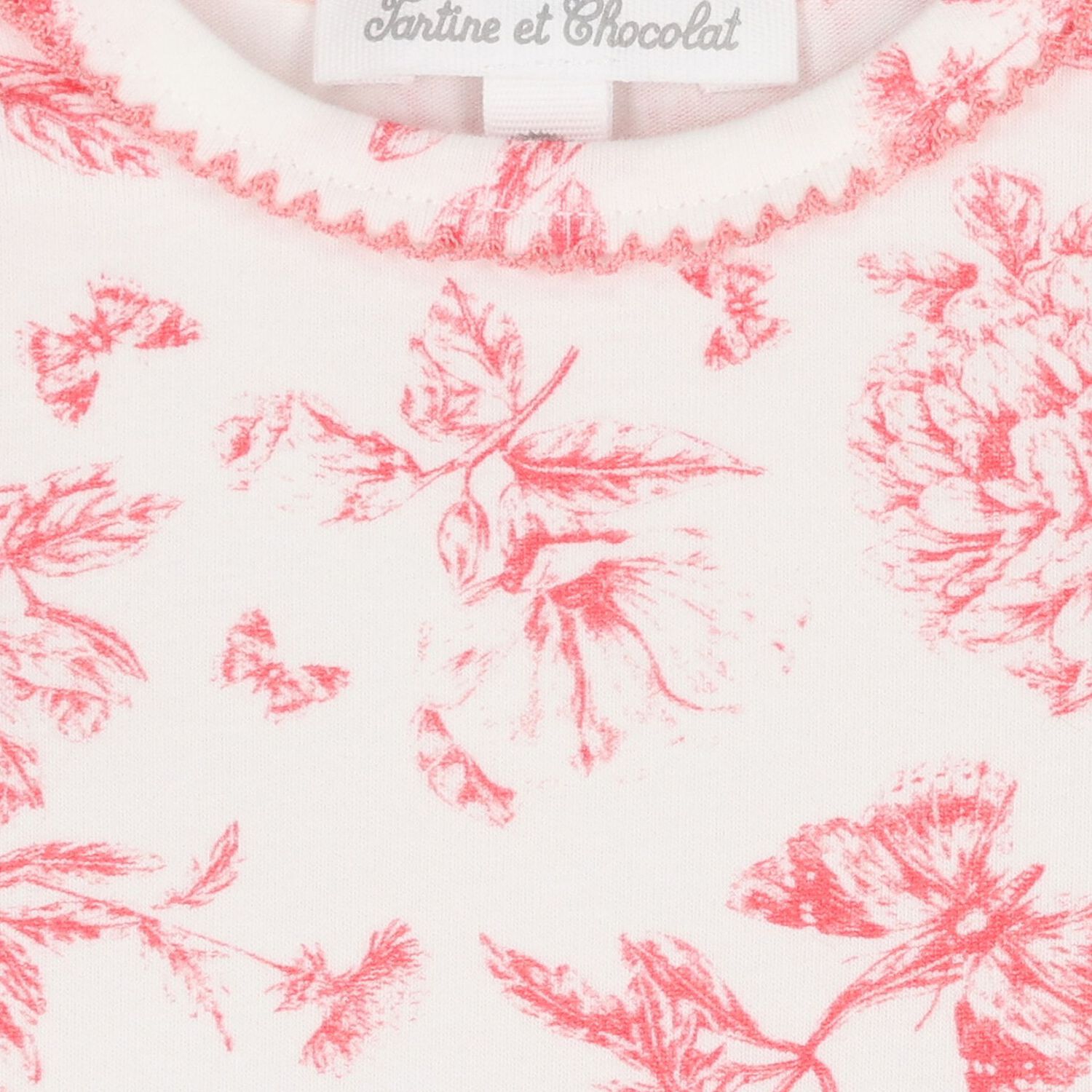 Baby Girls White & Red Floral Pyjama Set, 1, hi-res image number null