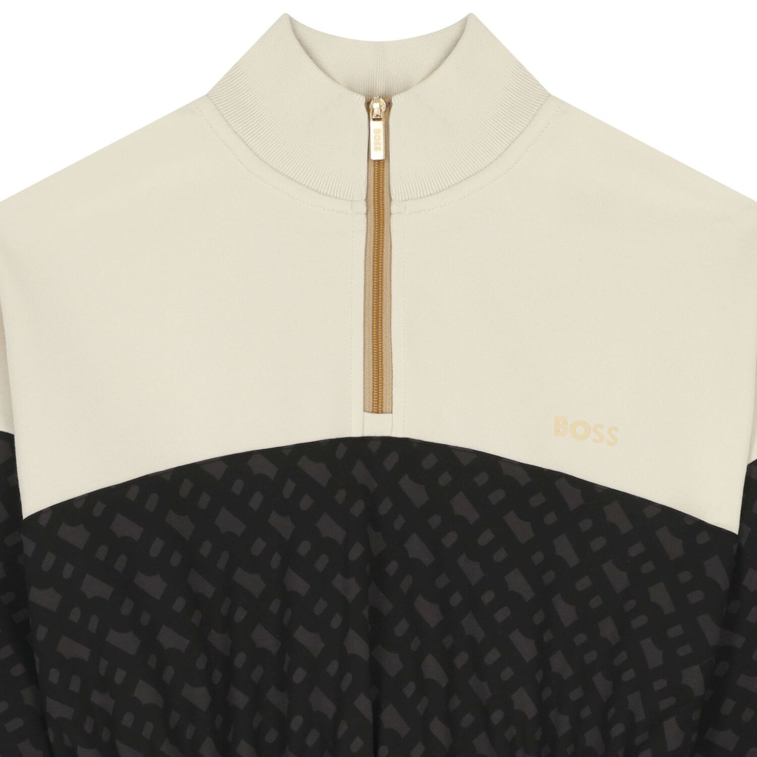 فستان بنات بالشعار باللون العاجى والاسود , 1, hi-res