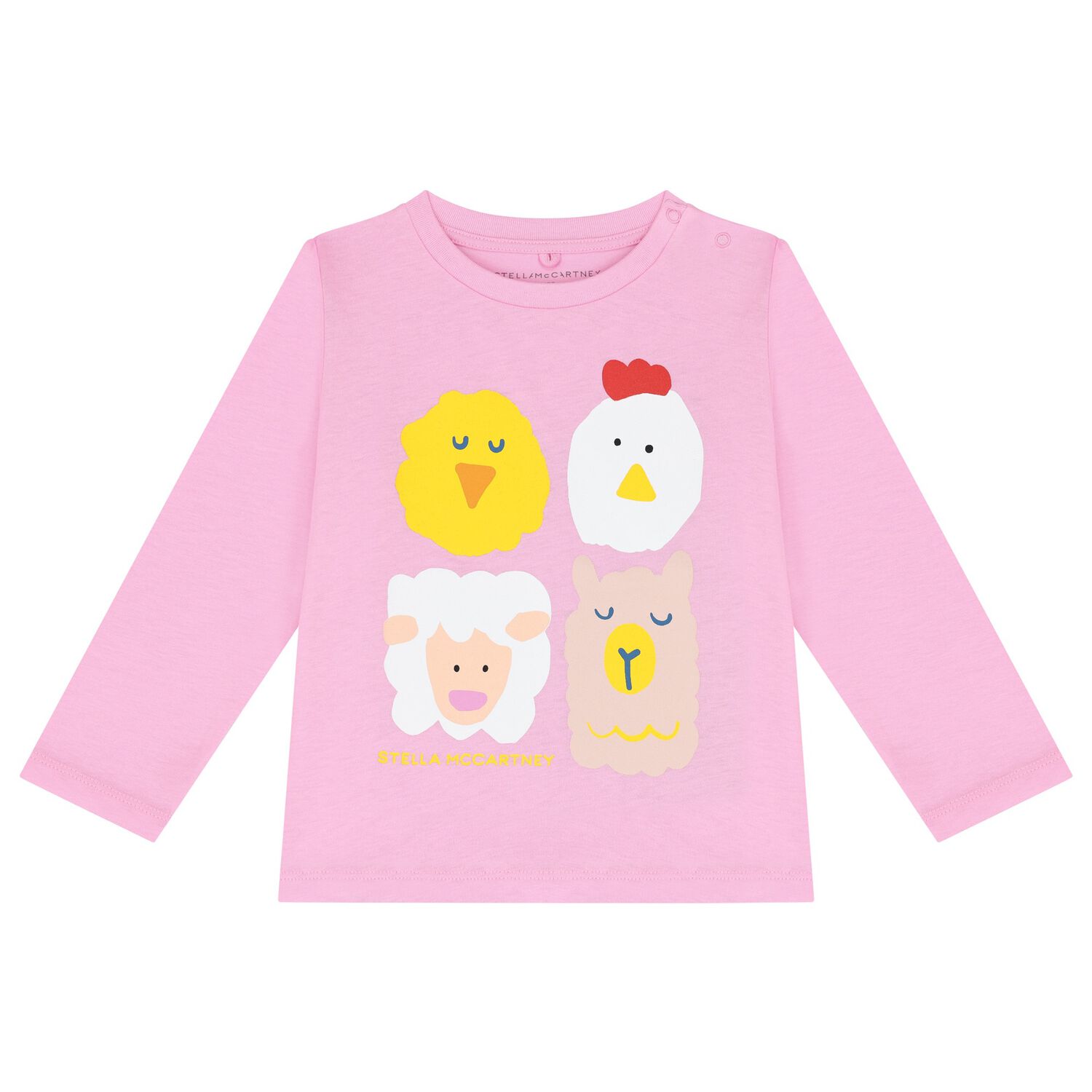 Younger Girls Pink Animals Long Sleeve Top, 1, hi-res image number null