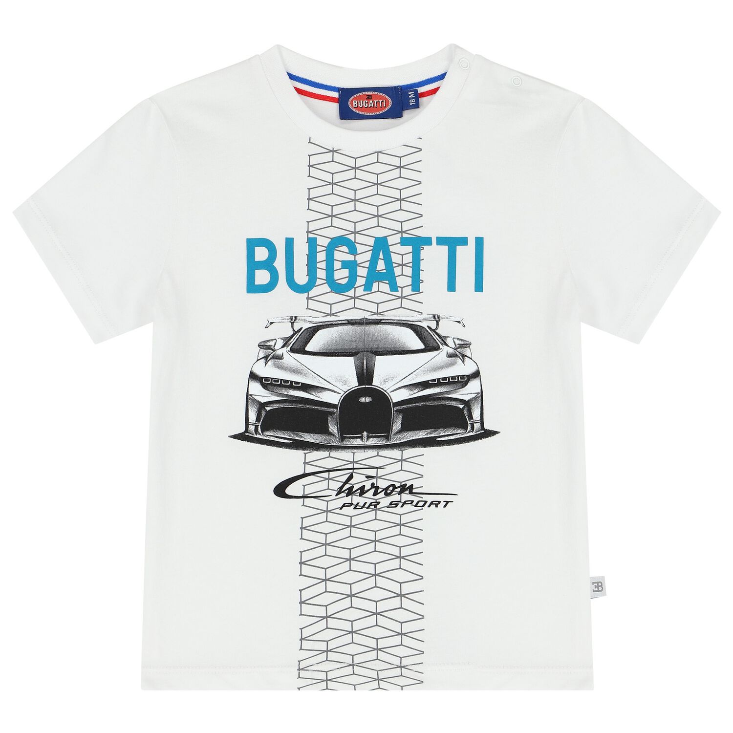 تيشيرت أولاد بالشعار باللون الأبيض, 1, hi-res