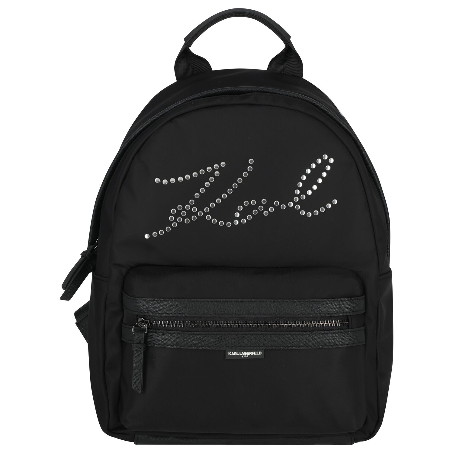 Girls Black Logo Backpack, 1, hi-res