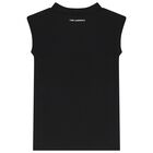 فستان بنات بالشعار باللون الأسود, 1, hi-res