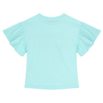 Girls Aqua Embellished Top