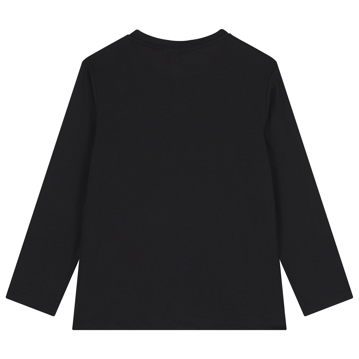 Boys Black Logo Long Sleeve Top, 3, hi-res