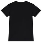 فستان بنات بالشعار باللون الأسود والذهبي, 1, hi-res