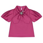 طقم تنورة بنات ستان باللون البنفسجى و الوردى, 1, hi-res