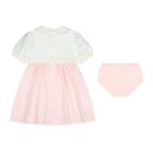 Baby Girls White & Pink Floral Dress Set, 1, hi-res