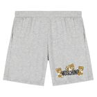 Younger Yellow & Grey Teddy Bear Logo Shorts Set, 1, hi-res