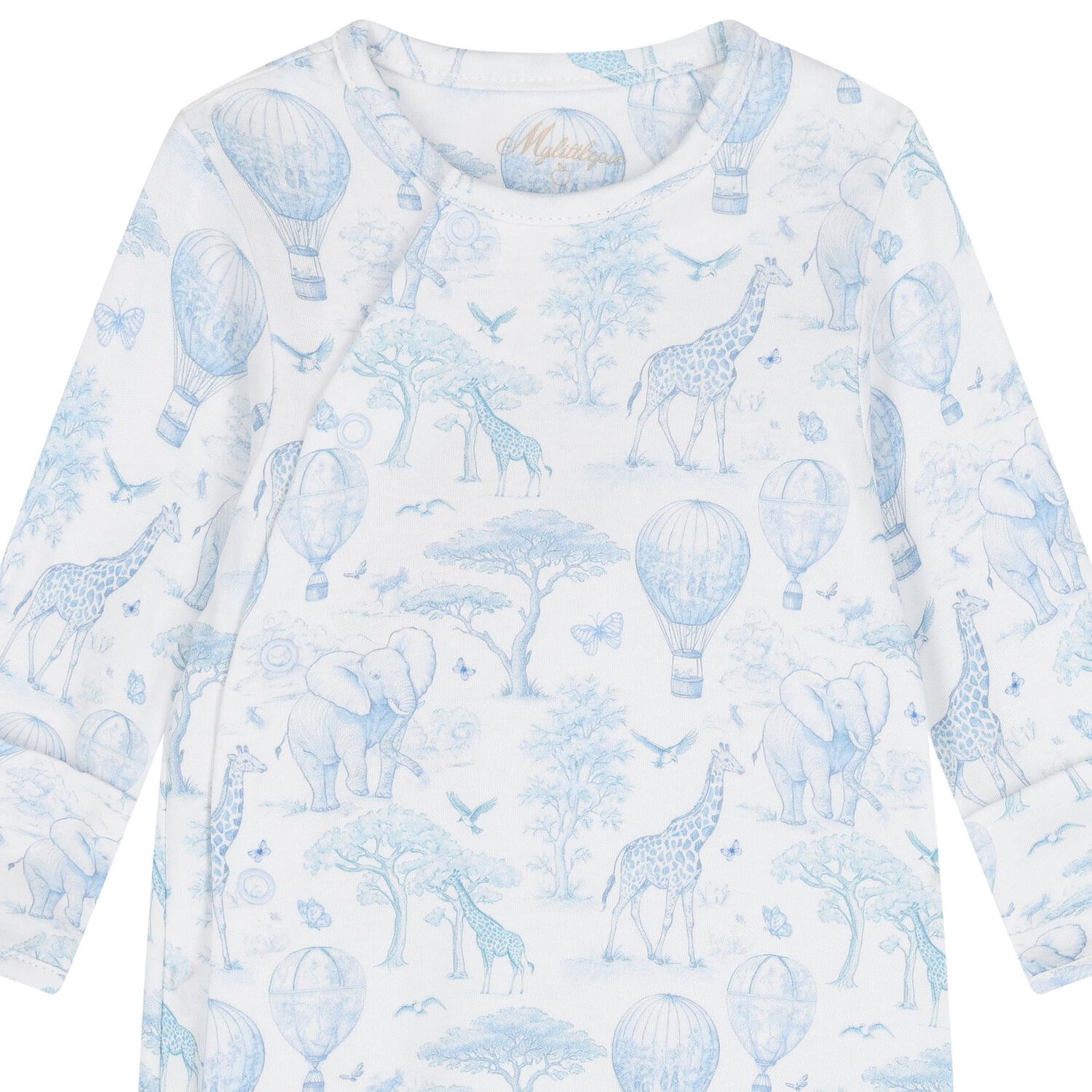 ملابس أطفال أفريقية بيضاء وزرقاء للأولاد, 1, hi-res