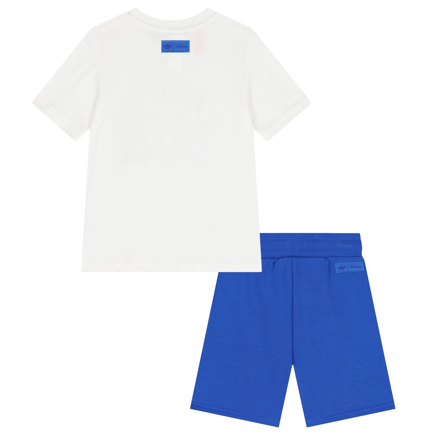 White & Blue Disney Logo Shorts Set, 1, hi-res