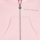 Girls Pink Logo Hooded Zip Up Top, 1, hi-res