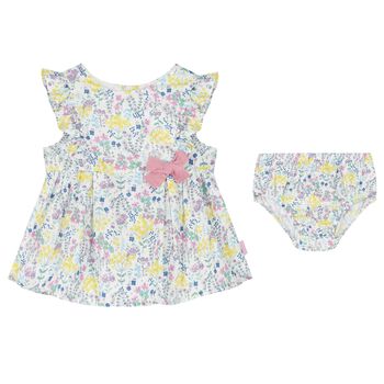 Baby Girls Pink & Yellow Floral Dress Set