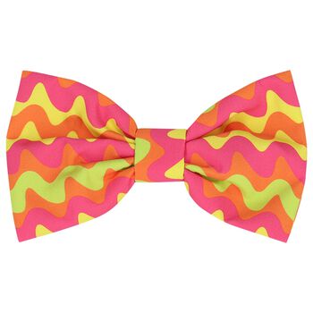 Girls Pink, Orange & Yellow Striped Hair Clip