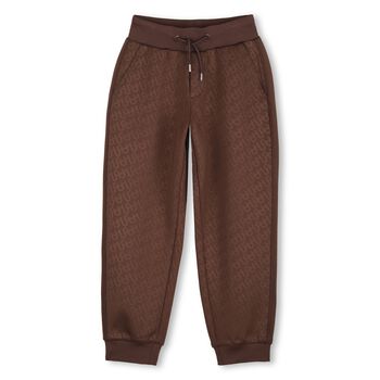 Boys Brown Logo Joggers