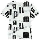 تيشيرت أولاد بالشعار باللون الأبيض, 1, hi-res