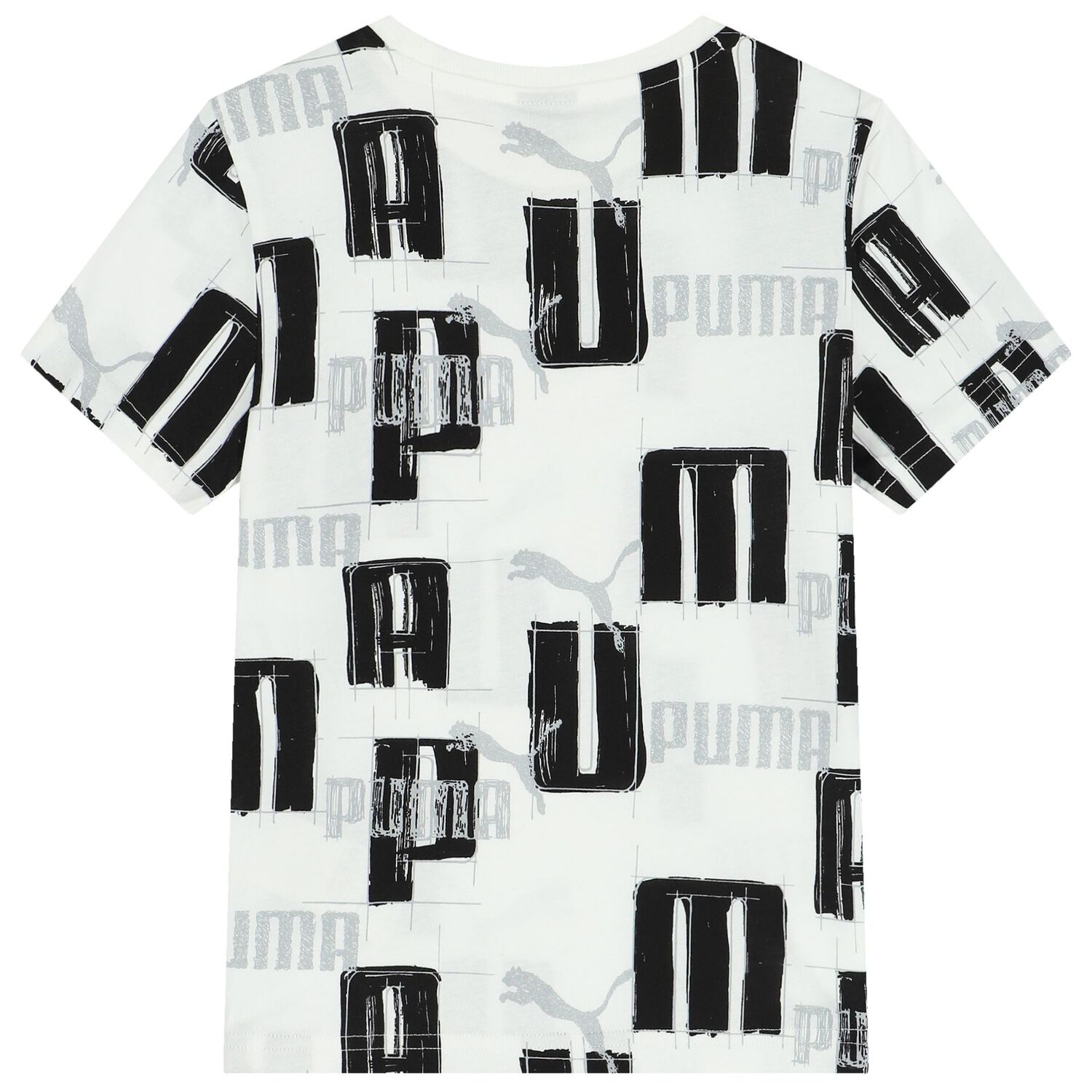 تيشيرت أولاد بالشعار باللون الأبيض, 1, hi-res