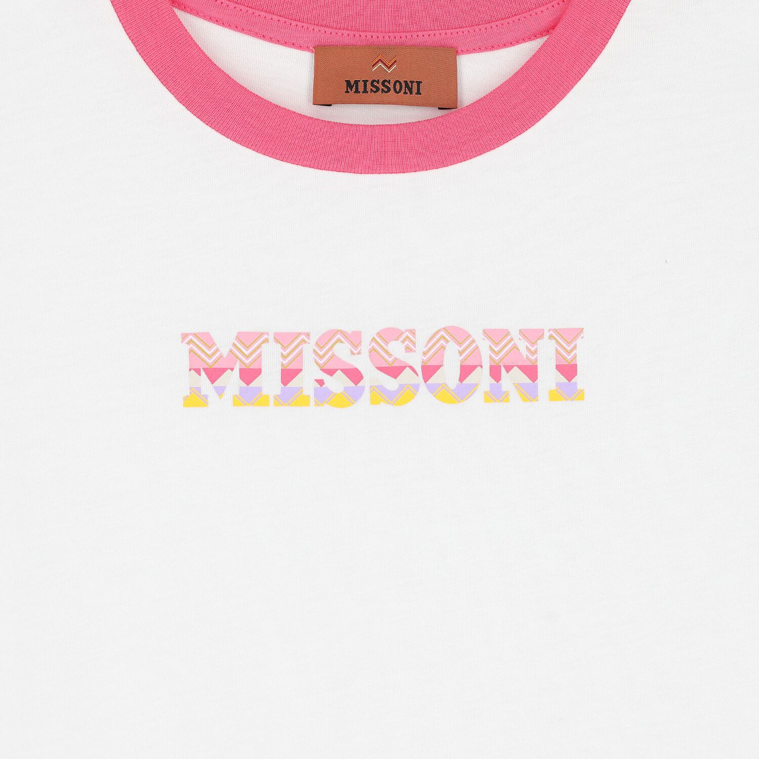 تيشيرت بنات بالشعار باللون الأبيض, 1, hi-res