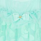 Baby Girls Green Appliqued Tulle Dress, 2, hi-res