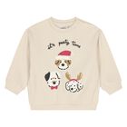 Younger Boys Beige Dogs Sweatshirt, 1, hi-res