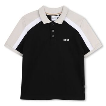 Boys Black Logo Polo Shirt