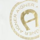 تيشيرت أولاد بالشعار باللون الأبيض والذهبي, 1, hi-res