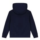 Boys Navy Blue Polo Bear Hooded Top, 1, hi-res