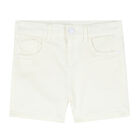Girls White Logo Shorts, 1, hi-res