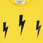 تيشيرت ولادي باكمام بالشعار باللون اللأصفر, 3, hi-res