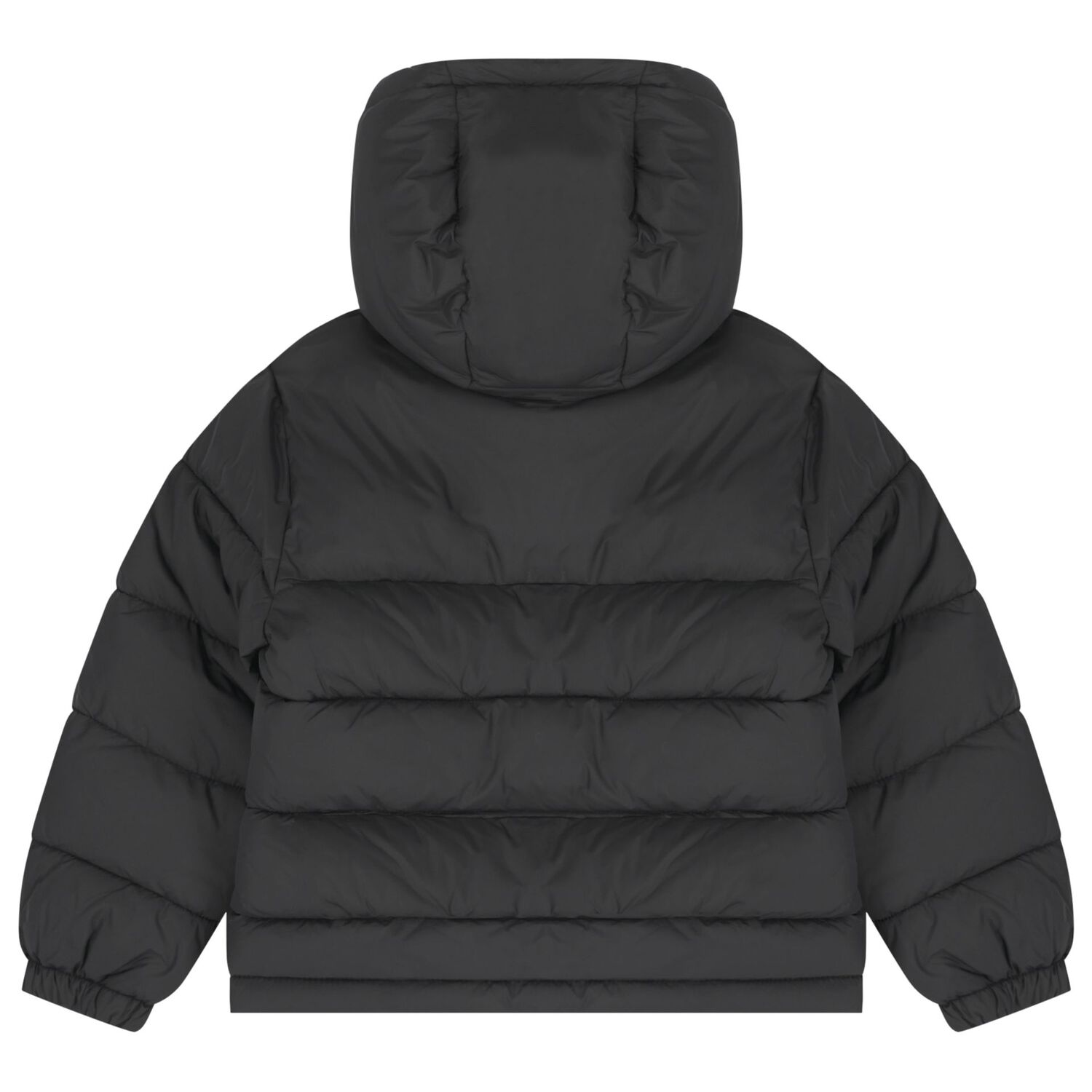 Boys Black Logo Puffer Jacket, 1, hi-res