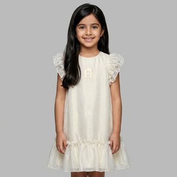 Girls Gold Logo Dress