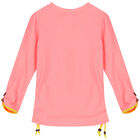Girls Pink Long Sleeve Rash Vest, 1, hi-res