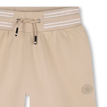 Boys Beige Logo Shorts