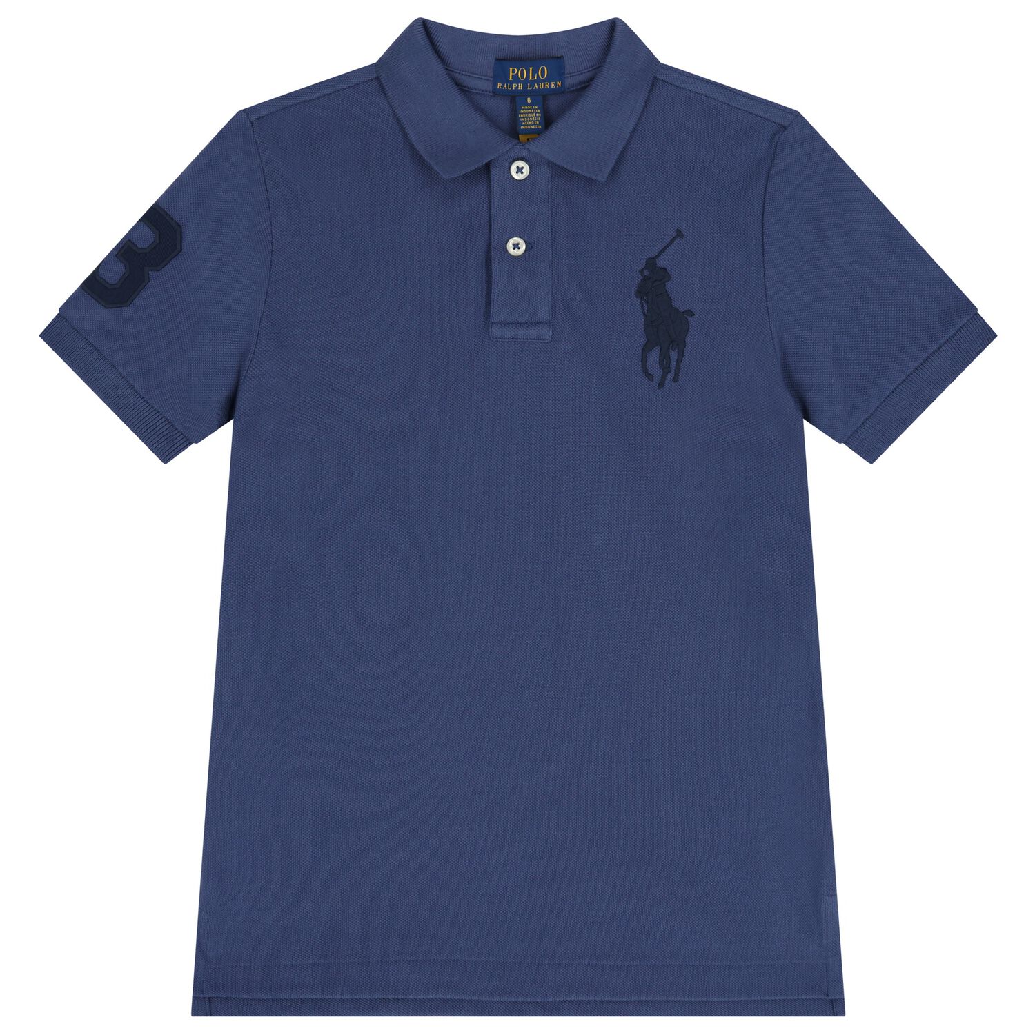 Boys Navy Blue Logo Polo Shirt, 1, hi-res