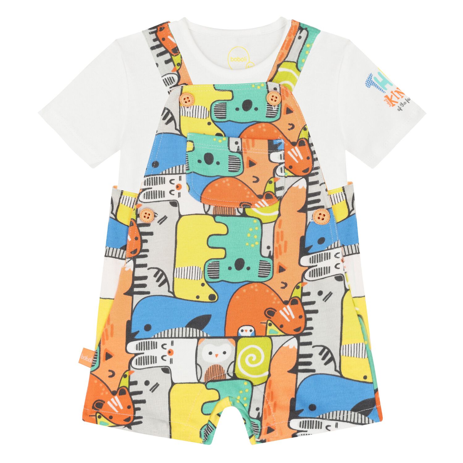Baby Boys Multicoloured Dungaree Set, 1, hi-res