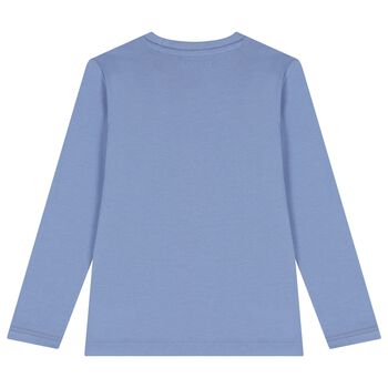 Boys Blue Teddy Bear Long Sleeve Top