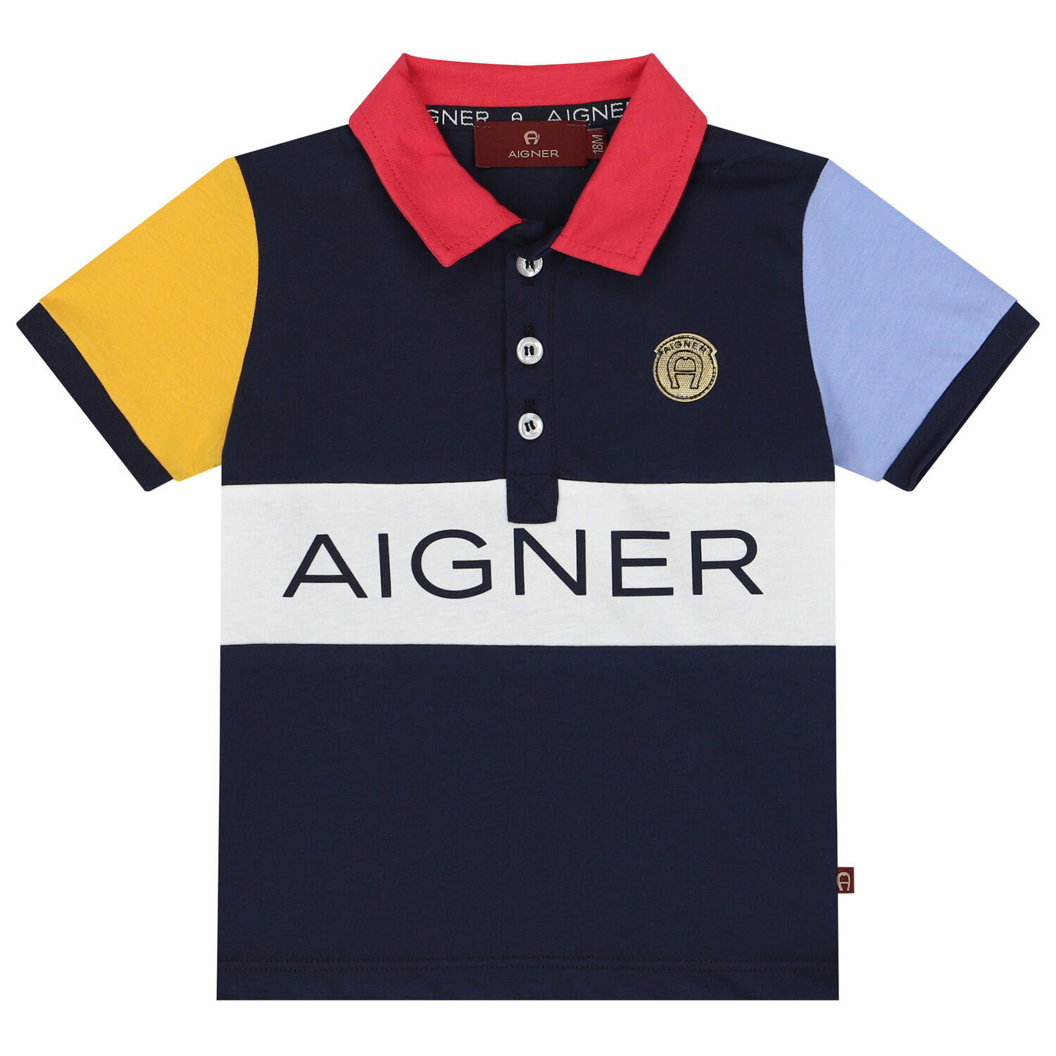 تيشيرت بولو بالشعار متعدد الألوان للأولاد, 1, hi-res