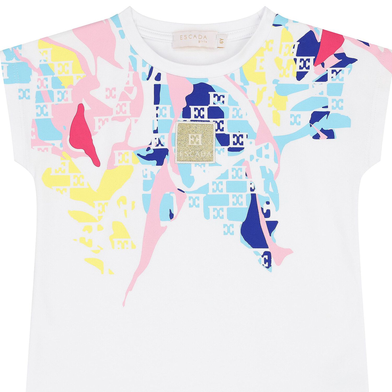تي شيرت بنات بالشعار باللون  الأبيض, 1, hi-res image number null