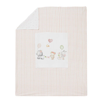 Baby Girls White & Pink Blanket