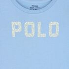 تيشيرت بالشعار باللون الازرق للبنات, 1, hi-res