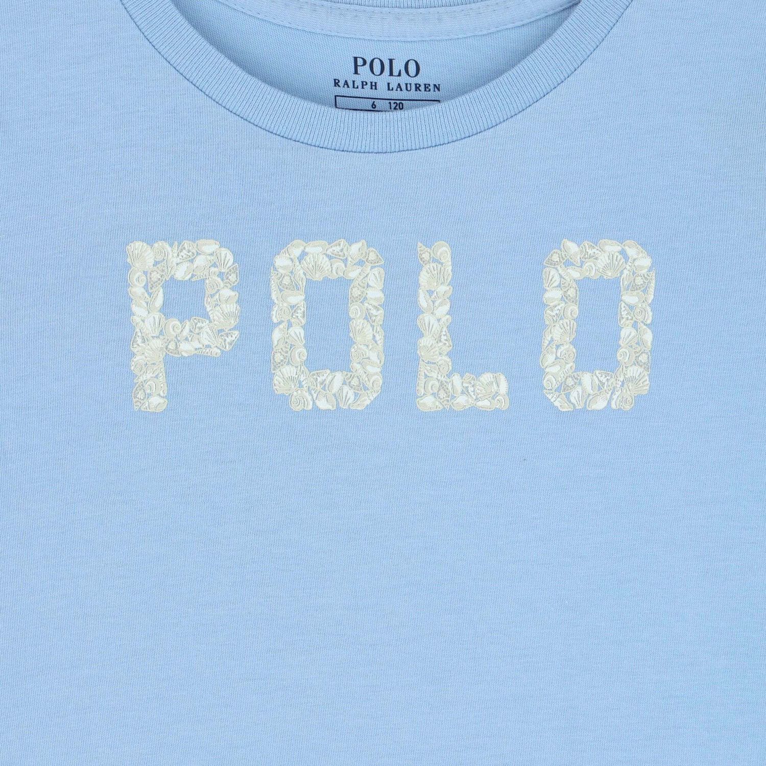 تيشيرت بالشعار باللون الازرق للبنات, 1, hi-res