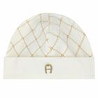 قبعة بالشعار باللون العاجى و الذهبى , 3, hi-res