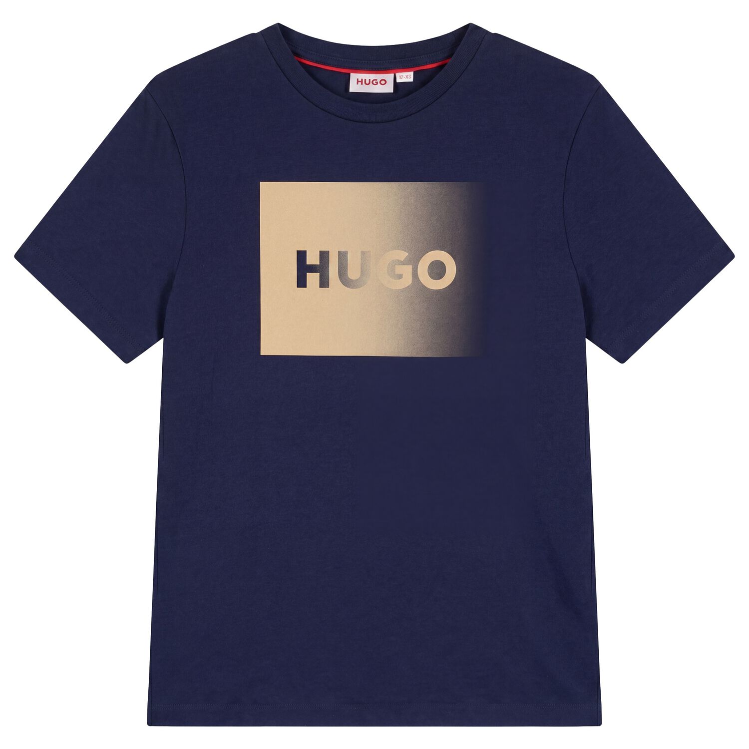 Boys Mini Me Navy Blue Logo T-Shirt, 2, hi-res
