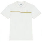 Boys White & Gold Polo Shirt, 1, hi-res