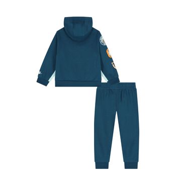 Younger Boys Blue & Green Logo Tracksuit, 2 Younger Boys Blue & Green Logo Tracksuit