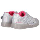 Girls Iridescent Silver Butterfly Wings Trainers, 1, hi-res