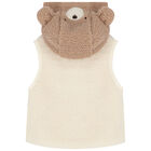 Ivory & Beige Faux Fur 3 Piece Tracksuit, 1, hi-res